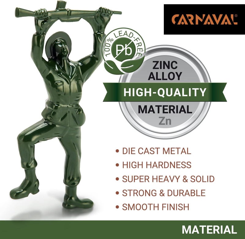 CARNAVAL Green Army Man Bottle Opener - Funny Bartender Compatible, Metal Mini Soldier Design - Image 4
